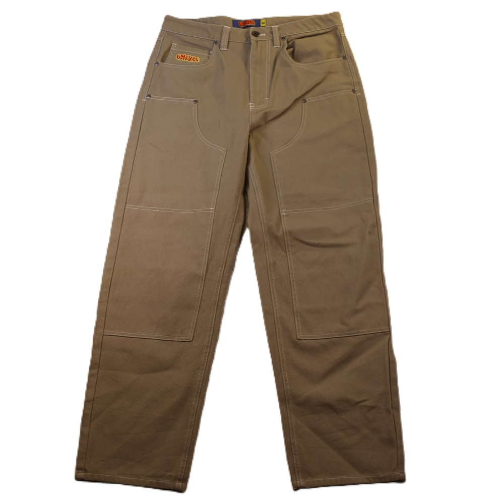 Empyre Mens 30 Double Knee Carpenter Pants Khaki Tan Canvas Loose Fit Skate